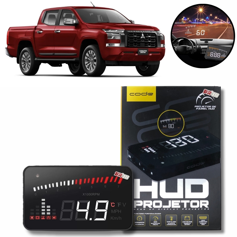 Velocimetro Digital Conta Giro Parabrisa Mitsubishi L200 Triton 2015 adiante