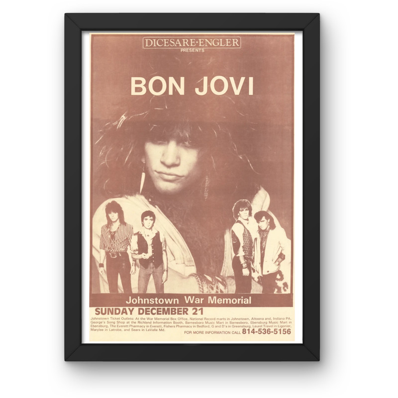Quadro Decorativo Bon Jovi Vintage Poster Clássico 45x33cm