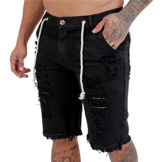Bermuda Jeans Masculina Preta 100% Algodão Bermuda Masculina Casual Tamanhos 36 ao 46 Bermuda Preta Ofertas Arrasadoras