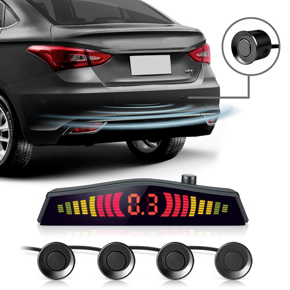Sensor de Ré 22mm Corolla 2013 2014 2015 2016 2017 Cinza Escuro Grafite 4 Pontos Estacionamento