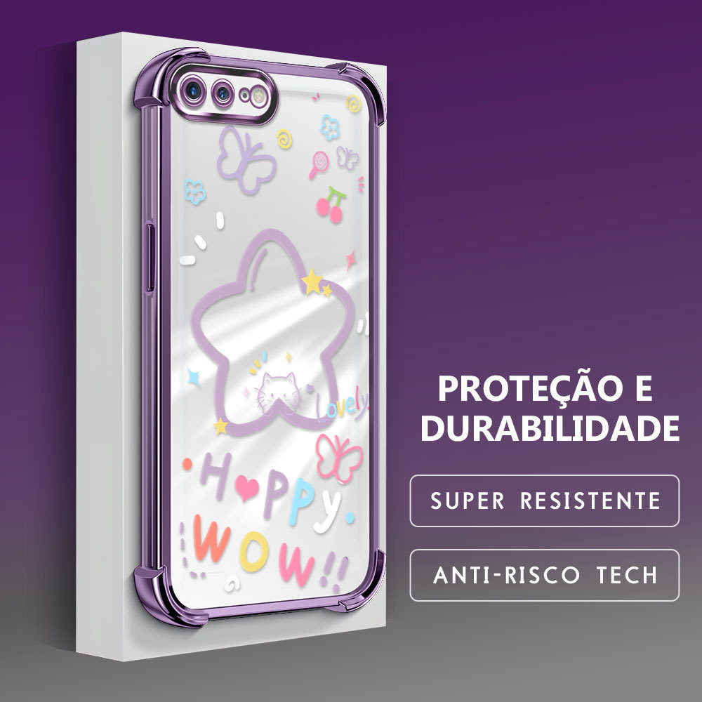 Capinha Colorido Pequeno Estrela Para iPhone 7 8 Plus Macia Capa De Celular Anti Queda FS0938