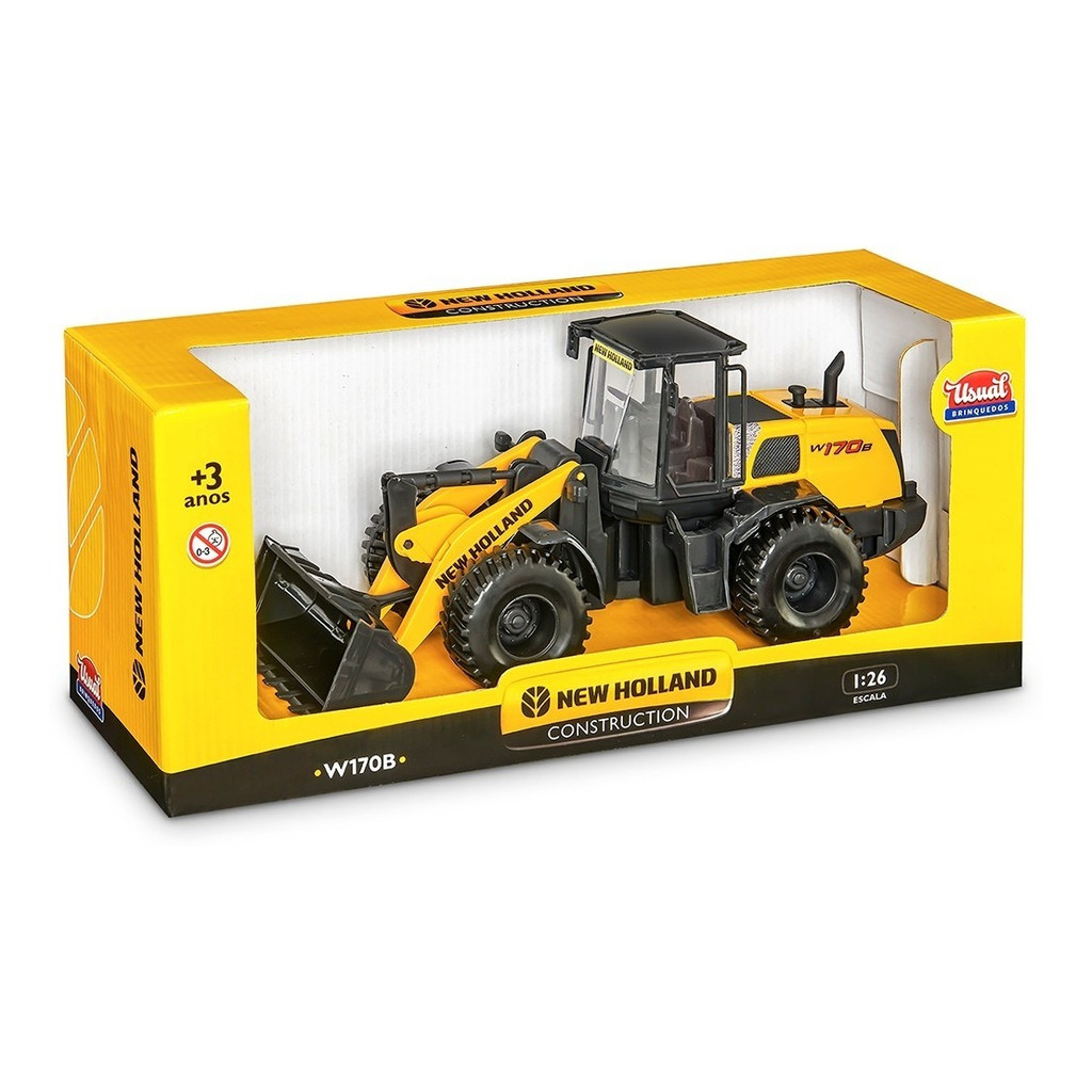 Trator Brinquedo Pá Carregadeira New Holland Usual Brinquedo Cor Amarelo