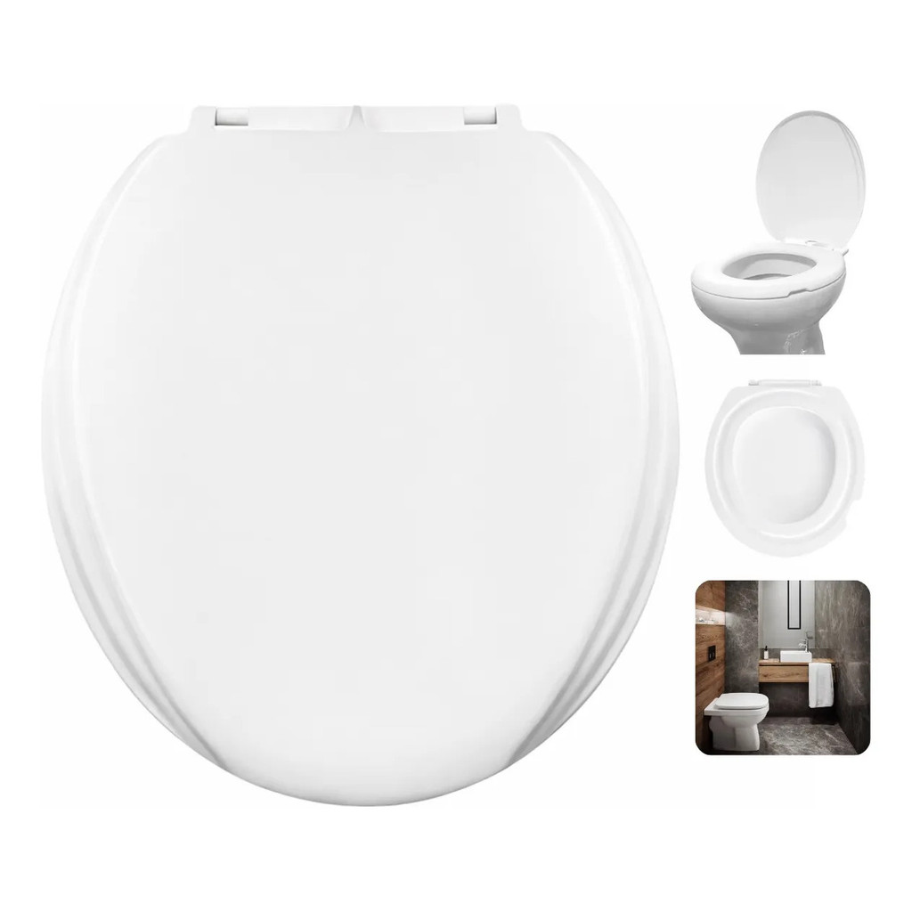 Assento Sanitário Almofadado Oval Anatômico Compatível Com Vaso Izy Deca 1.6gpf 6.0lpf