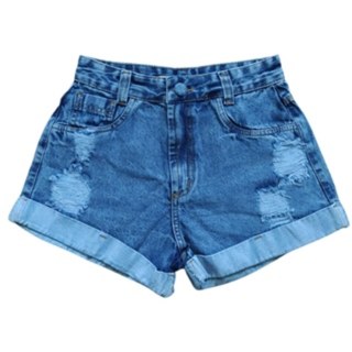 Short Jeans Cintura Alta Valoriza o Corpo Efeito Empina Bumbum Moda Blogueira Tendência 2026