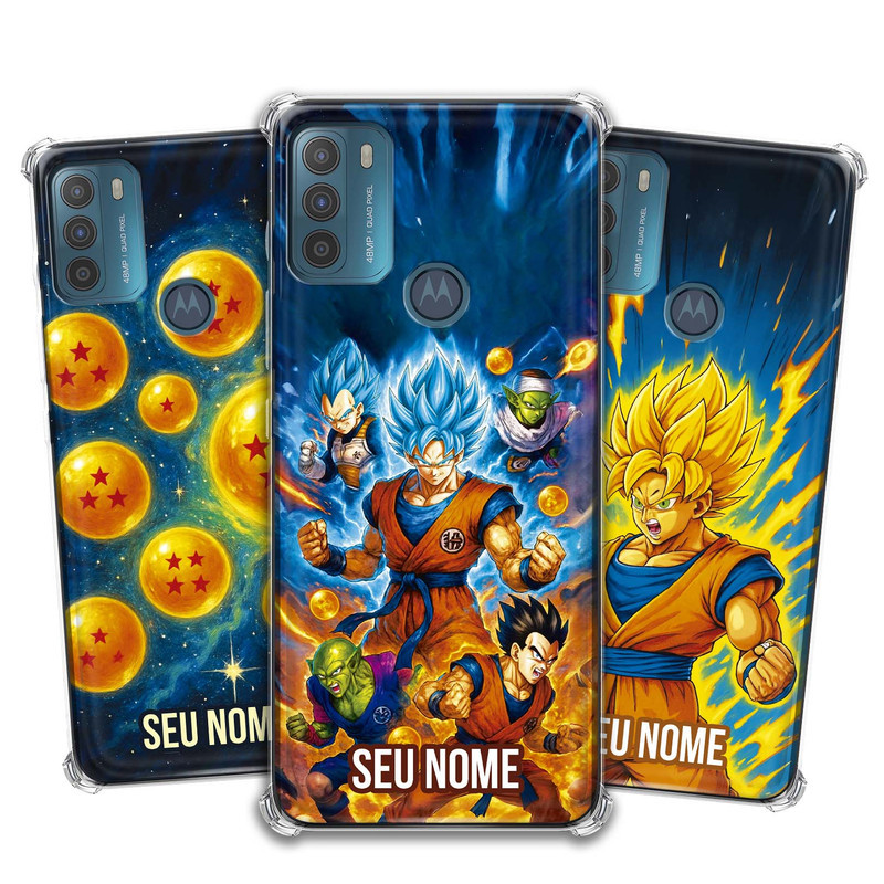 Capa Capinha - Motorola Moto G50 4G - Dragon Ball Desenho Anime Personalizada com Nome