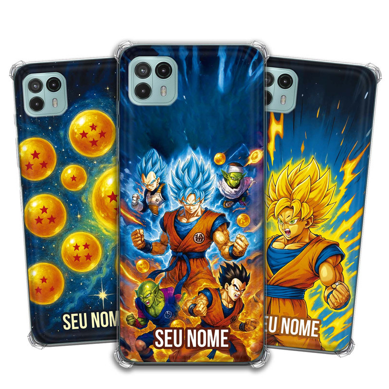 Capa Capinha - Motorola Moto G50 5G - Dragon Ball Desenho Anime Personalizada com Nome