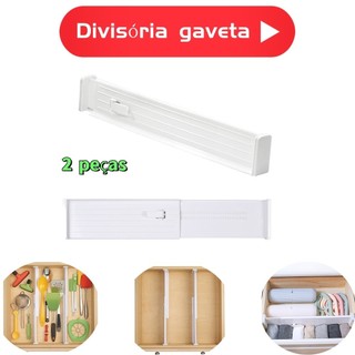 Divisor de gaveta de 2 peças atualizado 27-45 cm, adaptação livremente retrátil para várias gavetas