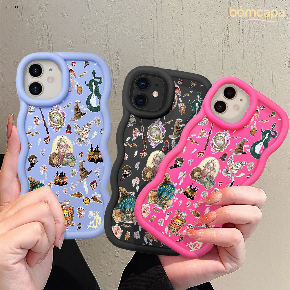 Capinha Para iPhone 15 14 13 12 11 8 7 6 6S X XS XR SE Pro Max Plus Normal Capa Macio Silicone Borda Ondulada MKL 0047