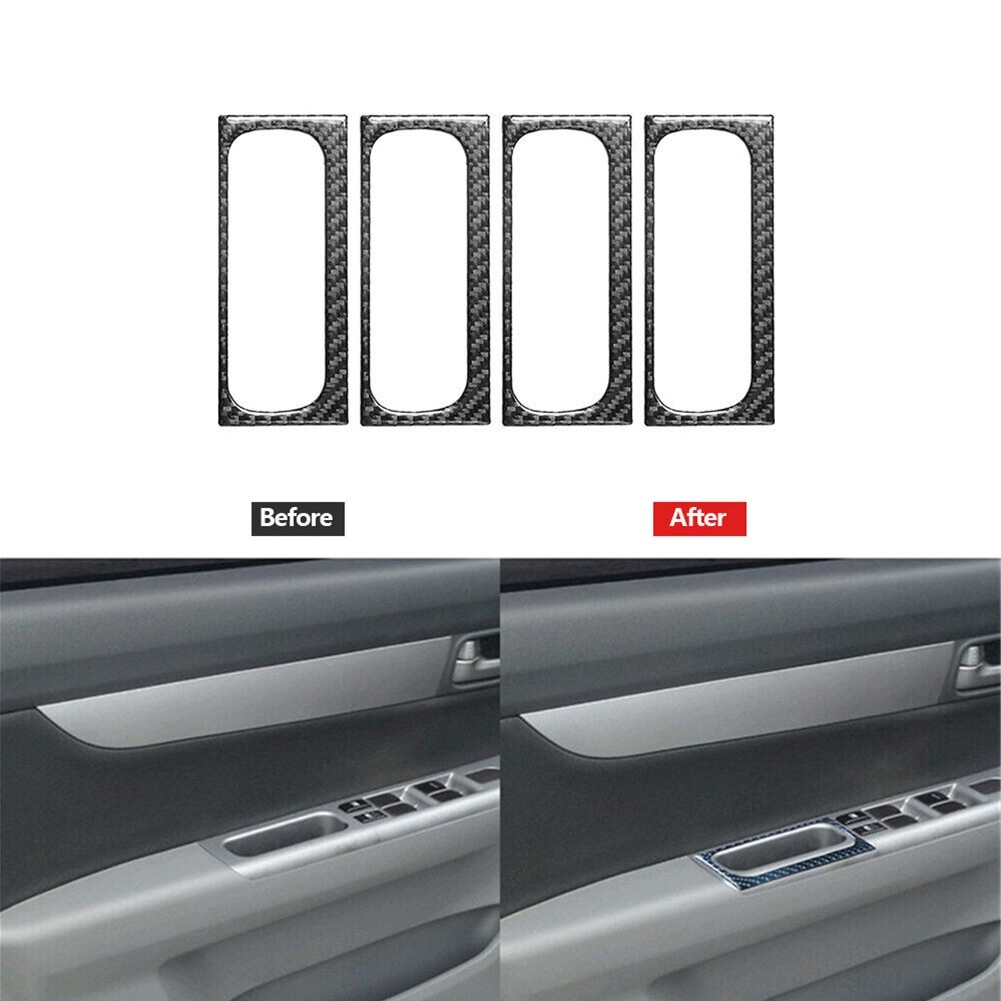 Nobleflyingonde 4 Unidades De Fibra De Carbono Maçaneta Da Porta Interna Capa Guarnição Para Suzuki Grand Vitara 2006-20