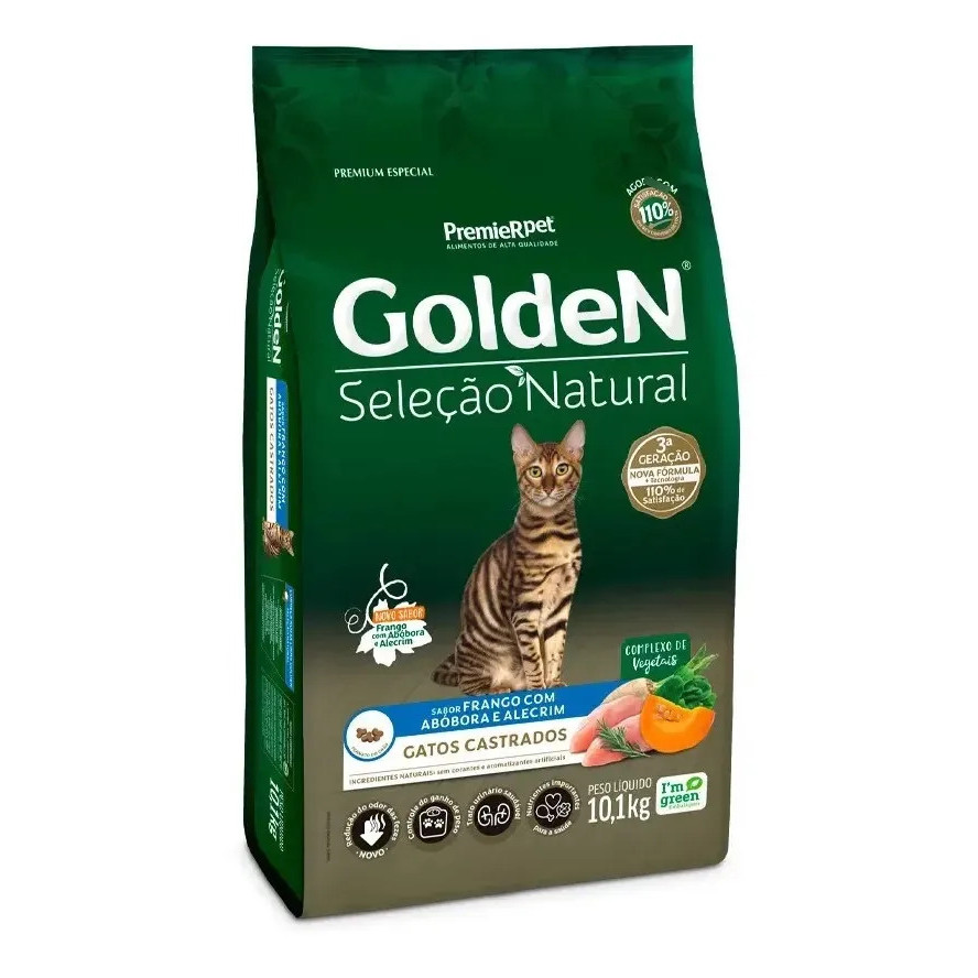 Premier Ração Gatos Castrados Frango Abóbora e Alecrim Super Premium 10kg