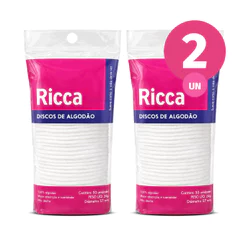 Kit 2x Discos de Algodão 50 Unidades | Limpeza Facial Maquiagem e Estética Ricca