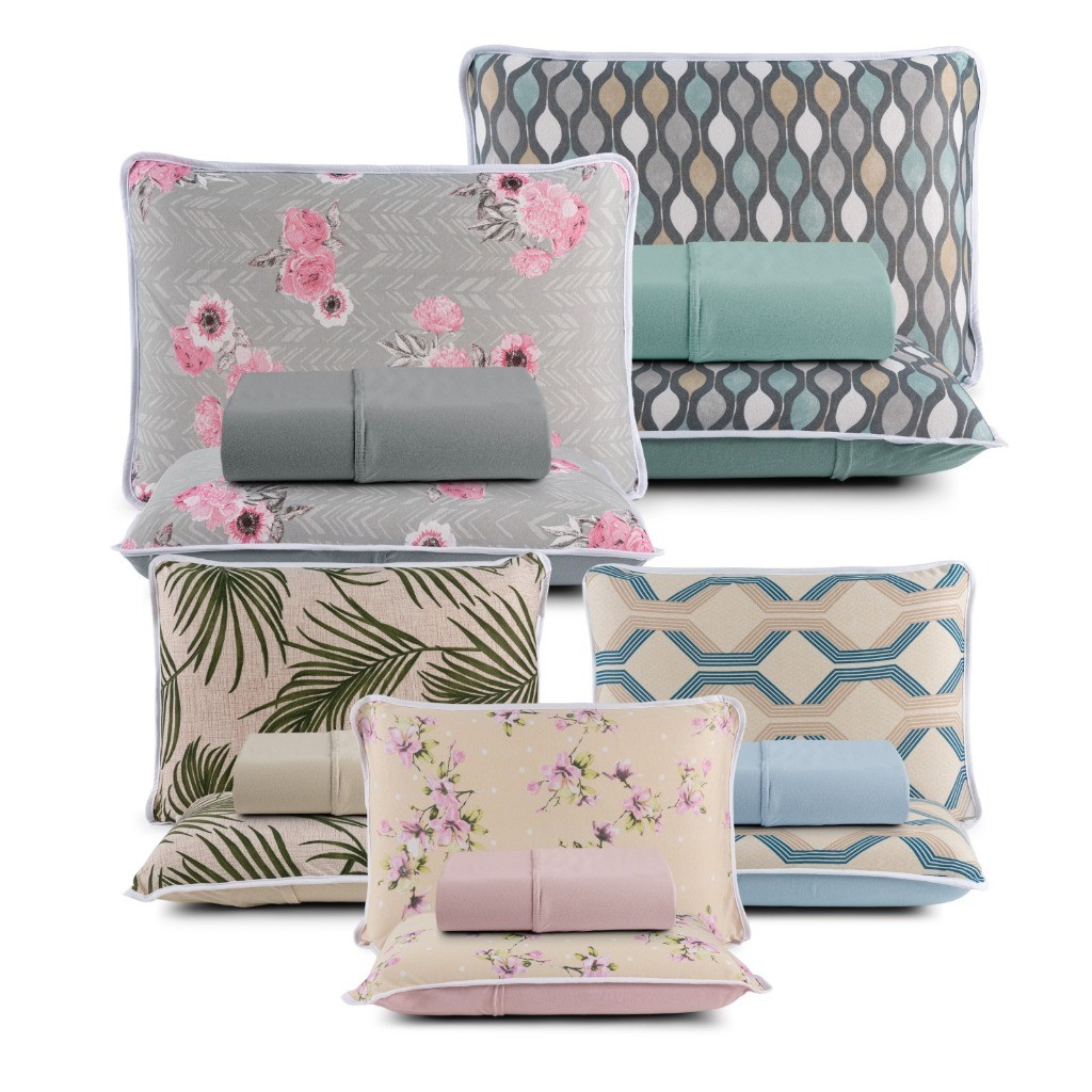 Kit Roupa de Cama Malha 100% Algodão Estampado com Elástico e Fronhas Solteiro Casal Queen e King