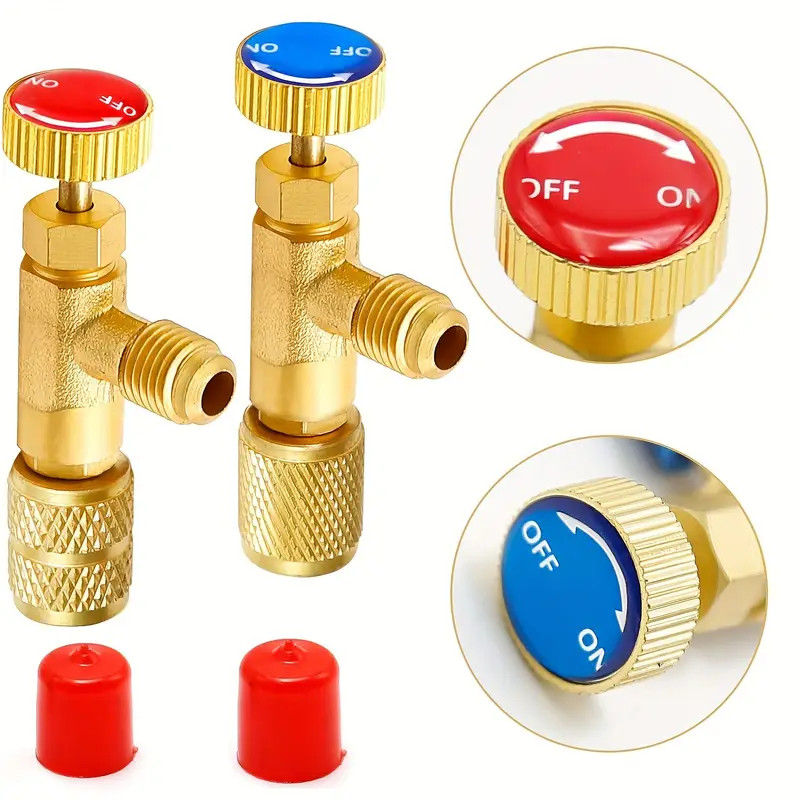 Kit 2 Peças R410A R22 Ferramenta De Refrigeração Ar Condicionado Adaptador De Válvula 1/4x1/4 1/4x5/ - Variação: