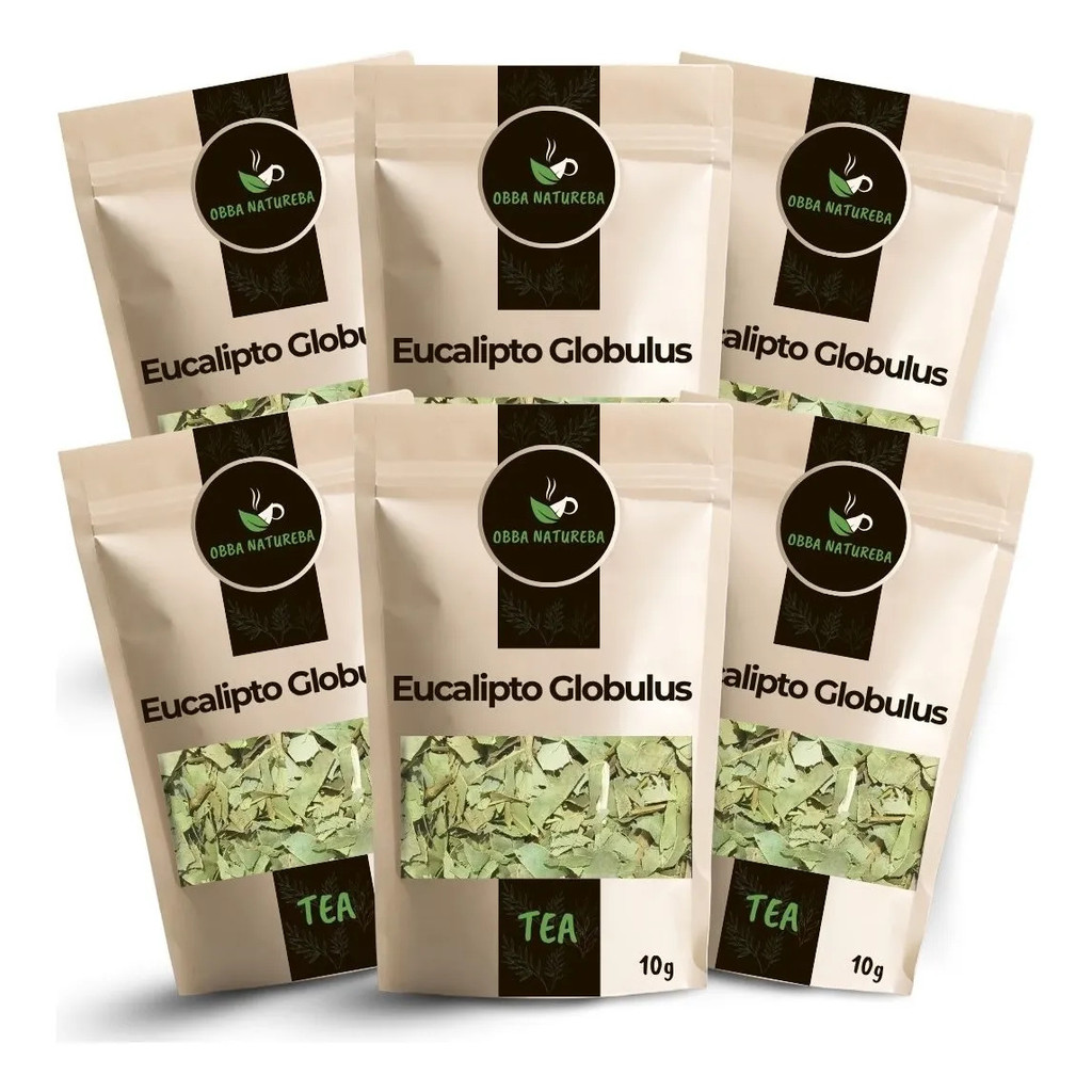 Eucalipto Globulus para Chá Ervas Desidratada Naturalmente Folhas Para Infusão - Leve 6 Pacotes