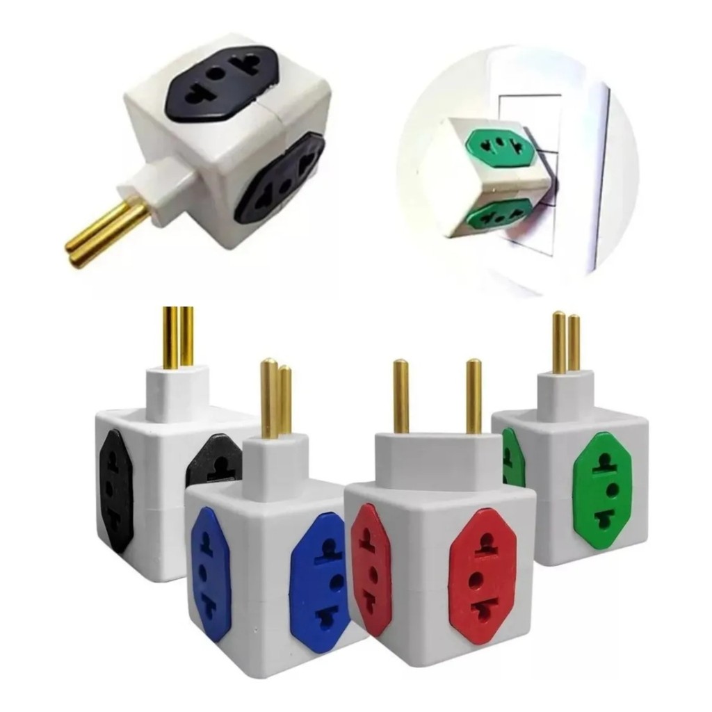 Adaptador Elétrico Benjamin Cubo Power 4 Entradas 10A e 20A