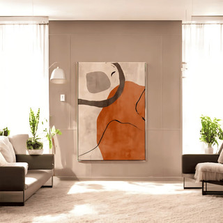 Quadro Decorativo Formas Abstratas Terracota 60x90 Tela Grande Pronto Para Pendurar Sala …