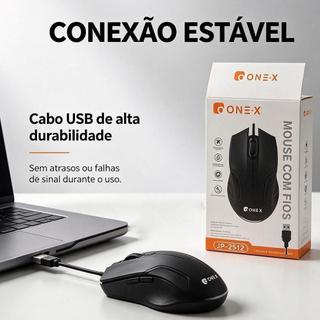 Mouse Com Fio USB Silencioso Ergonômico Óptico 1000 DPI Antiderrapante Notebook PC Gamer