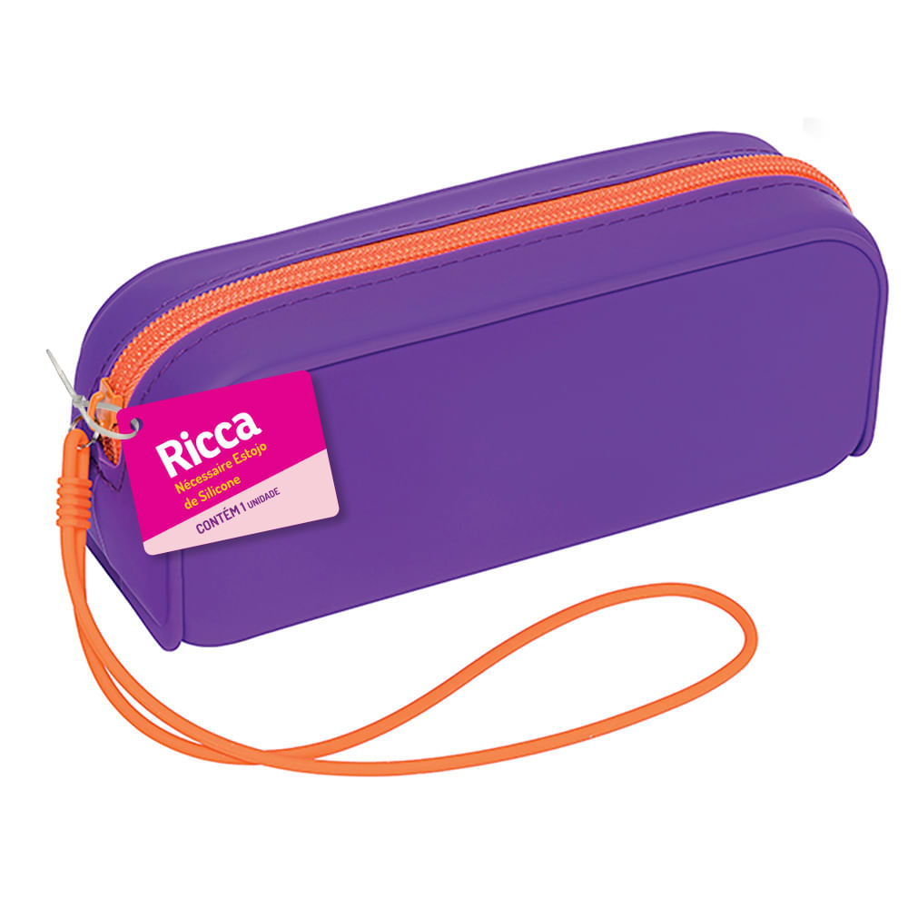 Necessaire De Silicone Retangular Roxa Ricca · foto 2