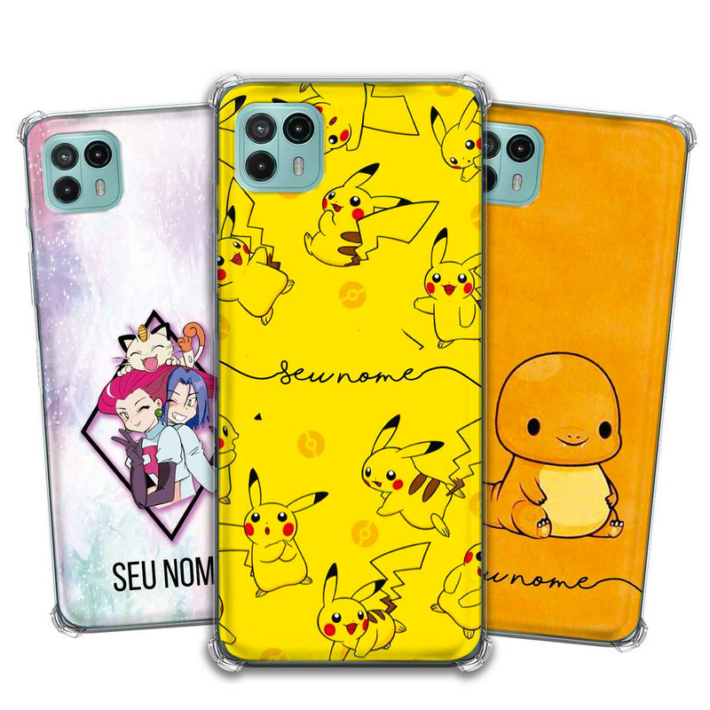 Capa Capinha - Motorola Moto G50 5G - Monstros de Bolso Pocket Anime Treinadores Personalizada Nome
