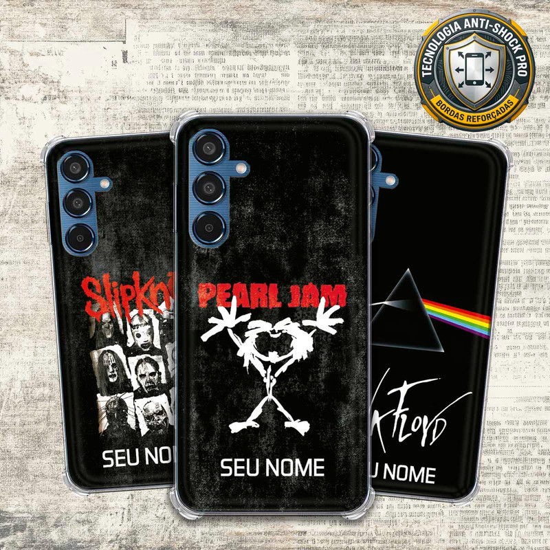 Capa Capinha - Samsung Galaxy M35 - Lendas do Rock Heavy Nu Metal Classico Grunge com Nome