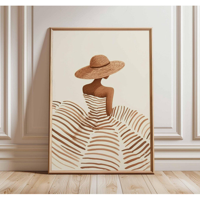 Quadro Decorativo com Moldura para Sala Quarto Escritório Minimalista Moderno - Mulher Minimalista