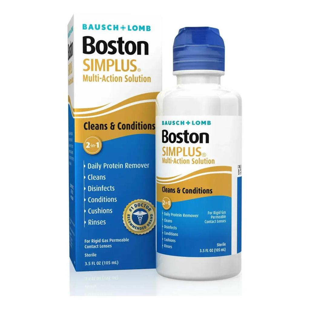 A Solução Multiação Bausch + Lomb Boston Simplus Desinfeta