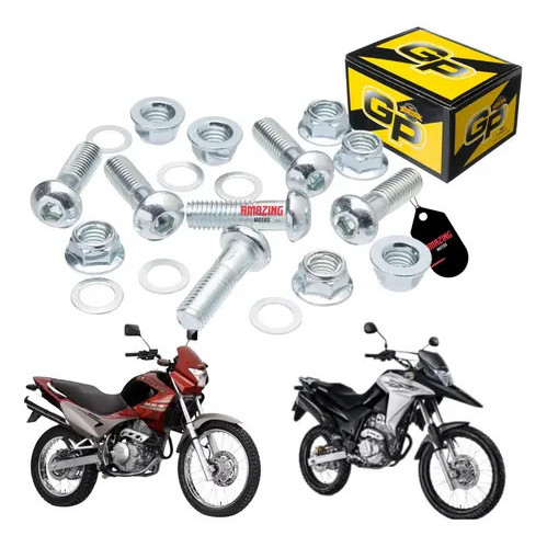 Kit Parafuso Coroa GP7 NX 400 Falcon Transalp XRE 300 Com Porca 18 Peças