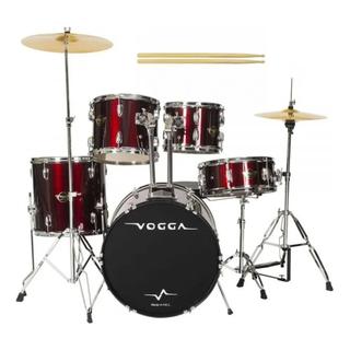 Bateria Acústica Vogga Talent Vpd 922 Wr Completa 5 Bordô