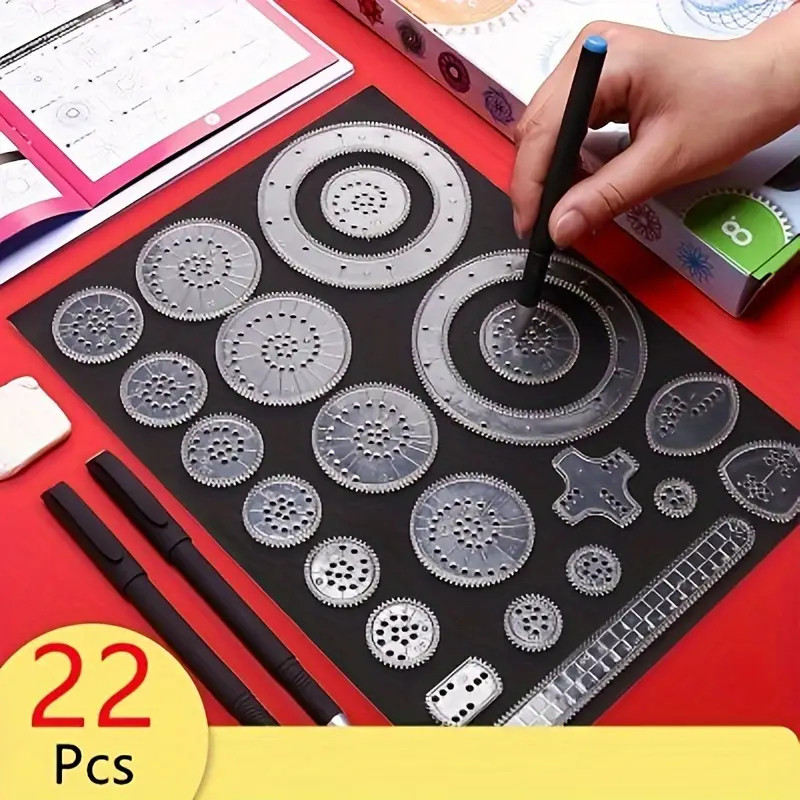 22 peças/Set, régua multifuncional, modelo mágico transparente Vendido(s) - Variação: