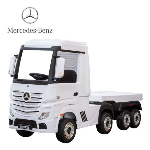 Imagem Mini Caminhão Elétrico 12v Mercedes Actros Licenciado Com Carreta Roda De EVA Importway BW187EVABR
