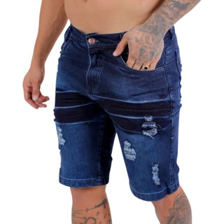 Bermuda Masculina Jeans Azul Escuro,Edna Moda em Oferta na Shopee