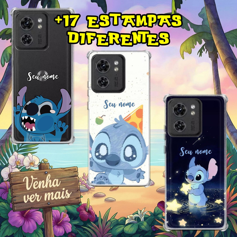 Capa Capinha para Motorola Moto Edge 40 - Stitch e Angel