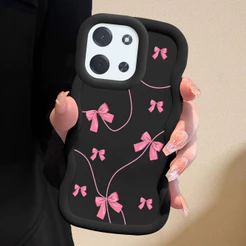 Capinha Laço Para Xiaomi Poco C85 4G Capa De Silicone Macia Estilo Simples Macaron Case 0133