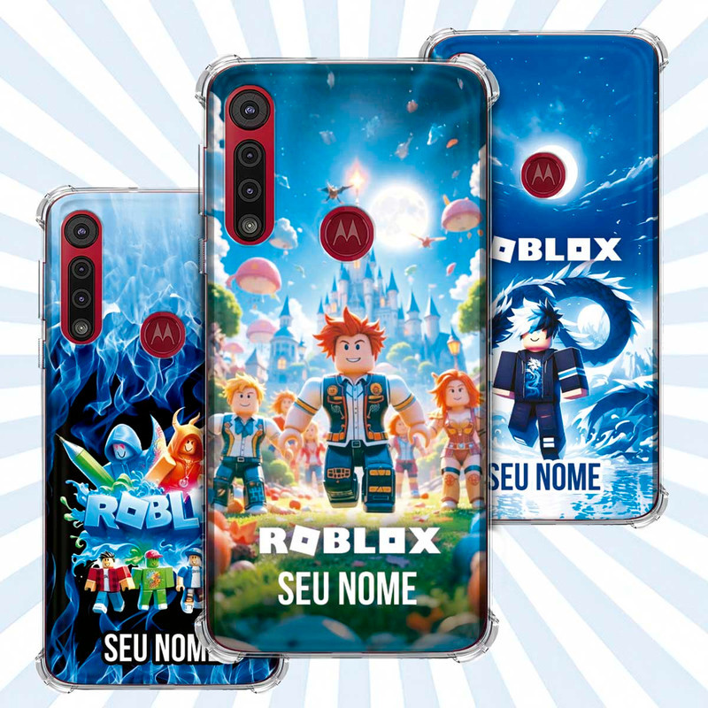 Capa Capinha - Motorola Moto G8 Play - Jogo Roblox Gamer Avatar Skin Personalizada Nome