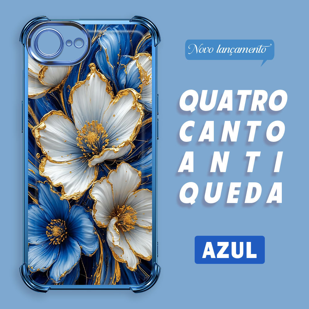 Capa Macia Luxo Para iPhone 17E 16E Telefone Capinha Capas Anti Impacto Choque Case Transparente 1140 FS