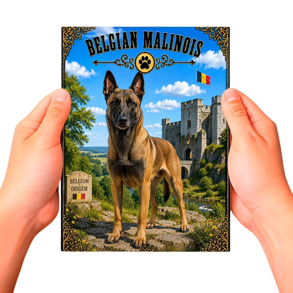 Placa Decorativa Belgian Malinois Cachorro Pet MDF 20x28 Arte De Parede Decoração Sala Quarto Escritório