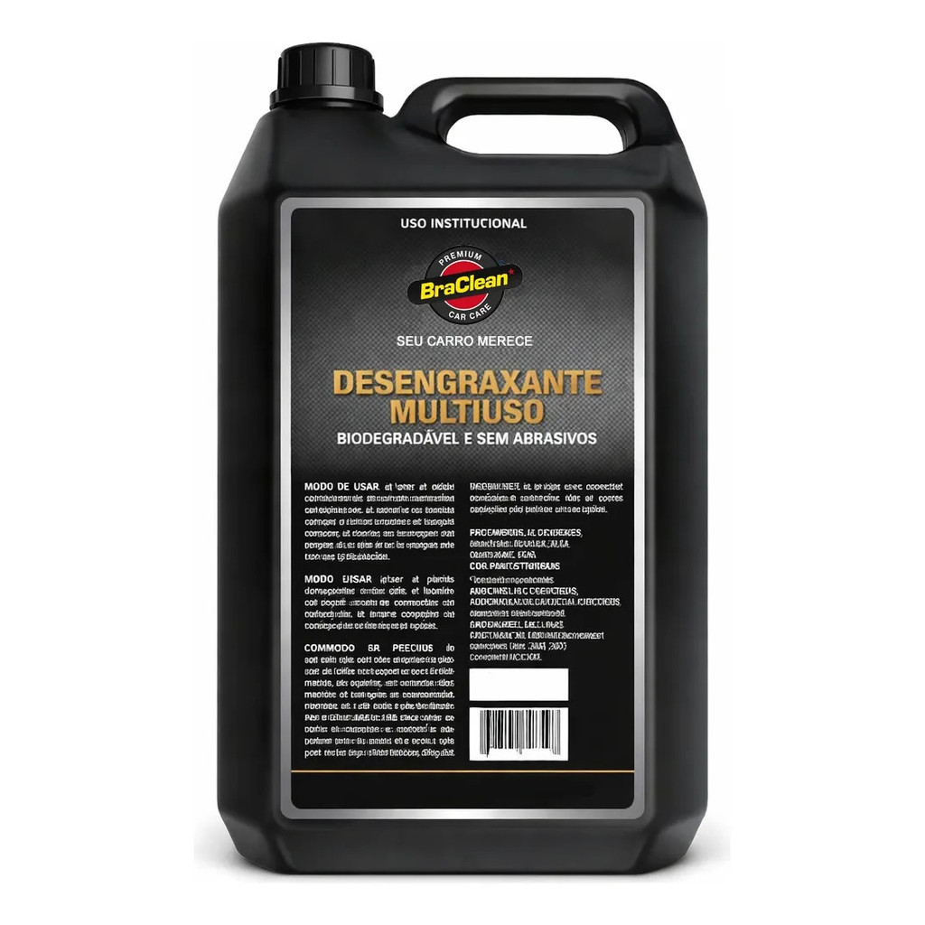 Desengraxante BraClean 5L Carroceria Pneus Rodas Veículos Em Geral E Lava Rápido Para Oficina