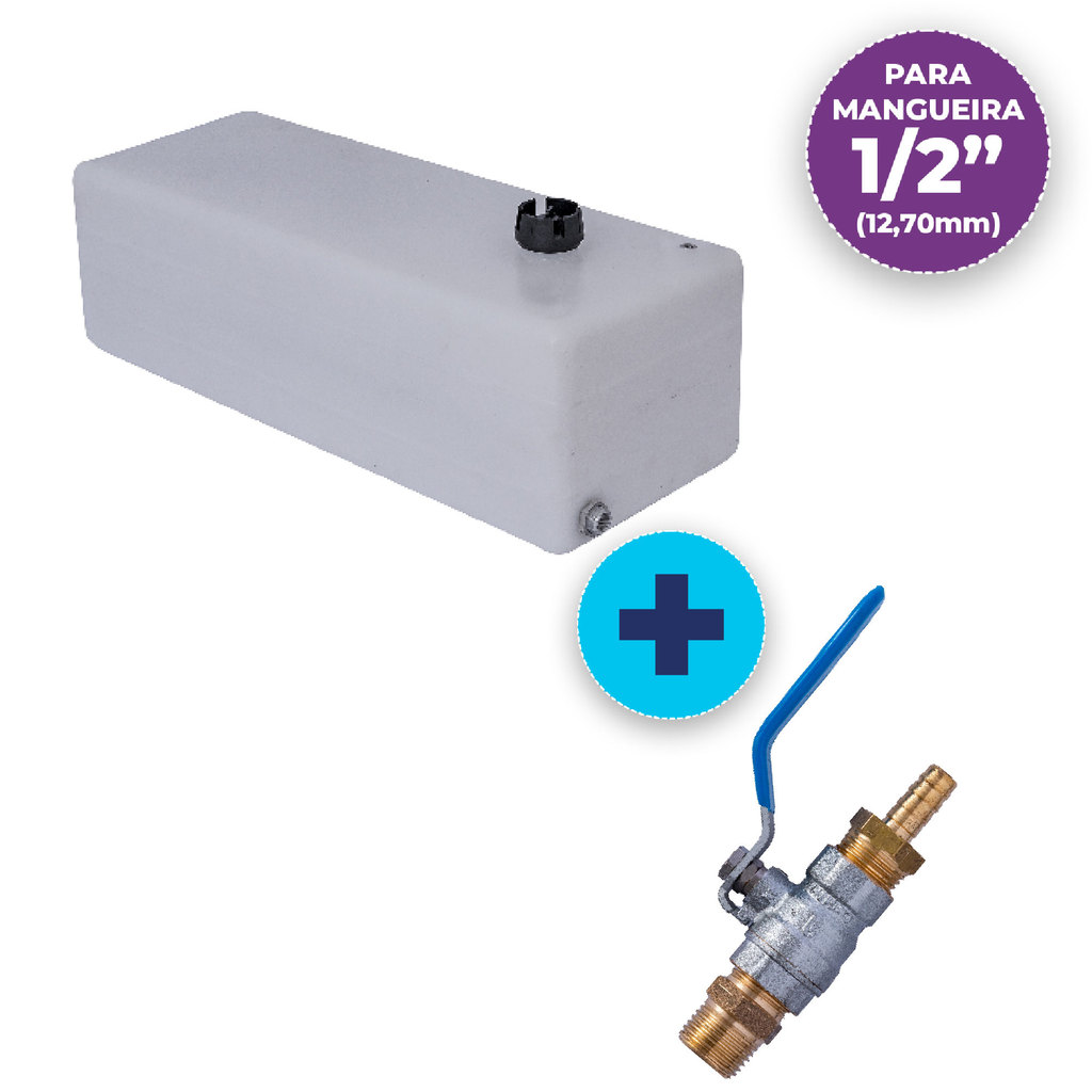 TANQUE 60 LITROS COM VÁLVULA 1/2" - BRANCO