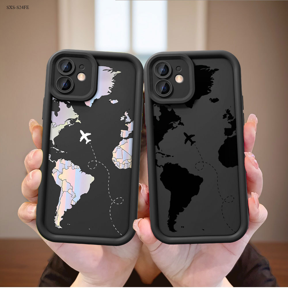 Capinha de Silicone Preta Para Samsung Galaxy S25 S24 S23 S22 S21 S20 FE Ultra 5G Capa de Celular Macia TY7958