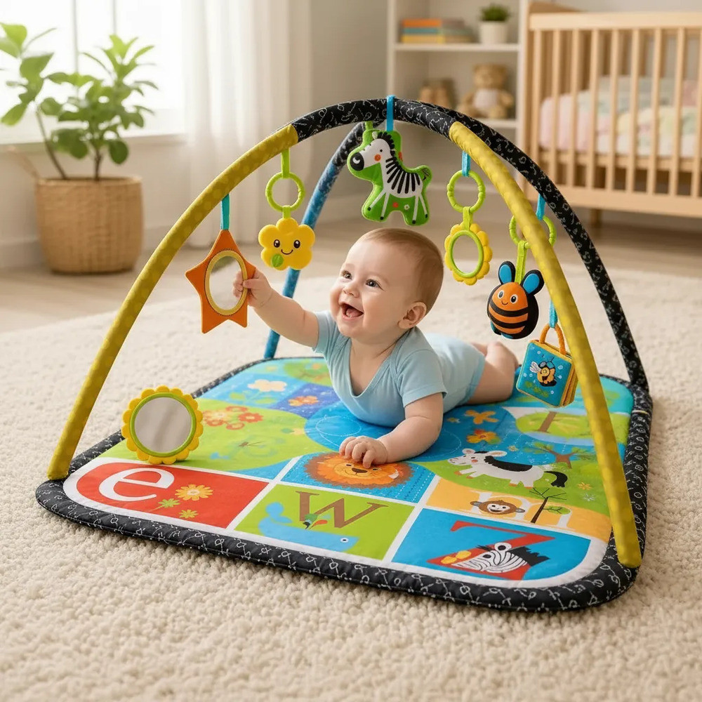 Tapete De Atividades Para Bebê Centro Educativo Sensorial Colorido Brinquedo Infantil Enxoval Recém-nascido Zoop Toys