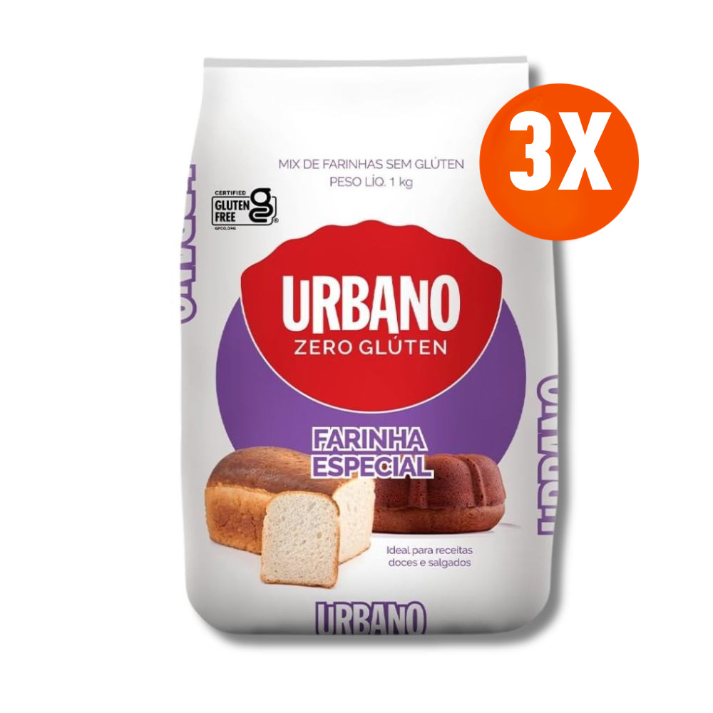 Kit 3x Mix de Farinhas Sem Glúten Urbano 1Kg