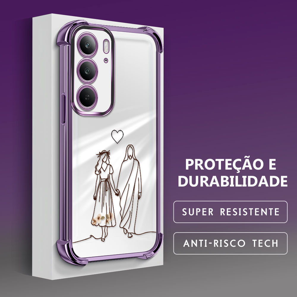 Capinha Anti-Queda Transparente Para Realme C75 C75X 4G Capa De Celular Macia Jesus FS0853