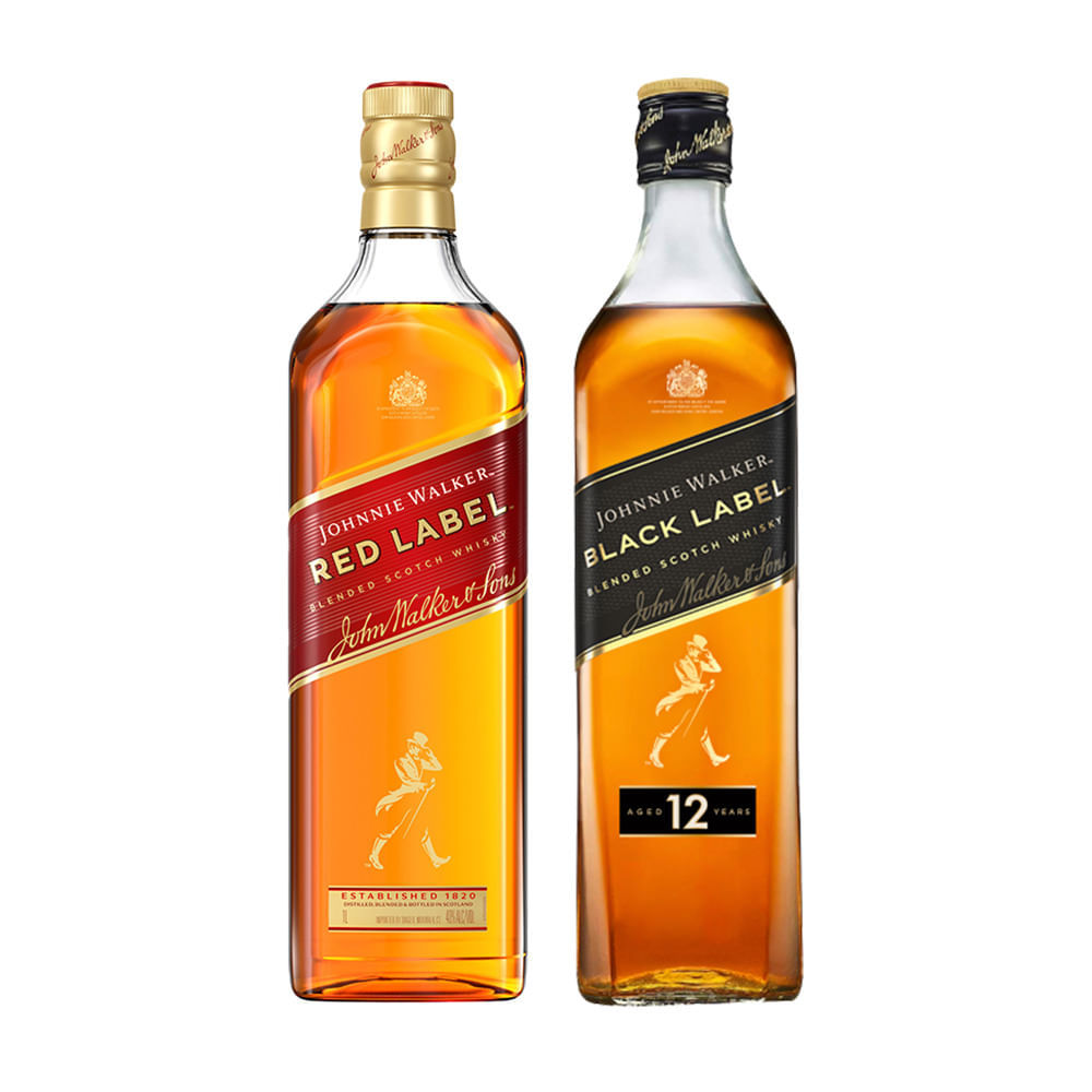 Combo 1 Whisky Jw Red Label 1L + 1 Whisky Jw Black Label 1L