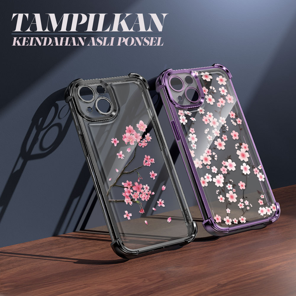 Detalhes do Capinha Anti-Queda Transparente Para Motorola Moto G15 G17 Capa De Celular Flores FS1023