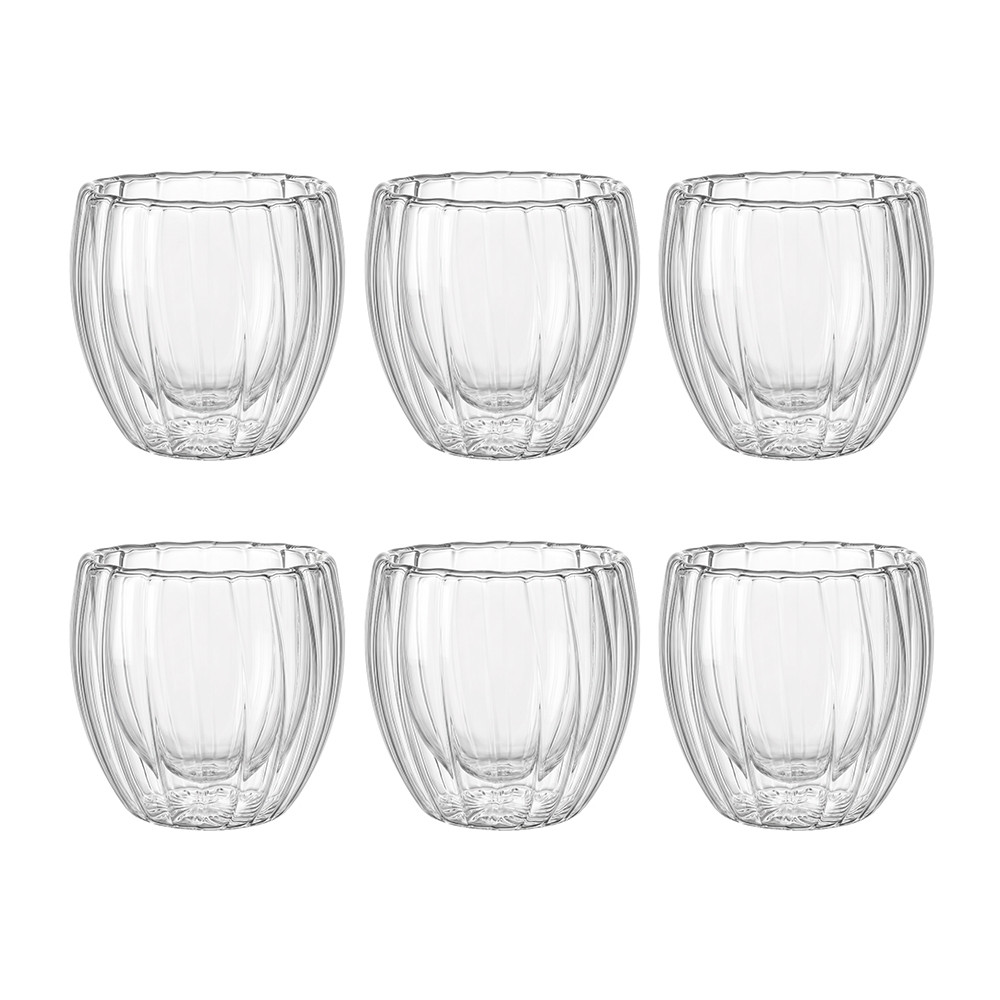 Jogo de Copos Linea de Parede Dupla de Vidro Borossilicato para Café 90ml- Lehaví