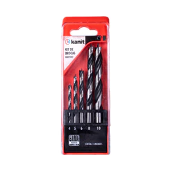 Kit Broca Madeira 4mm 5mm 6mm 8mm 10mm Kanit Montagem Móveis Marcenaria Acabamento Fino