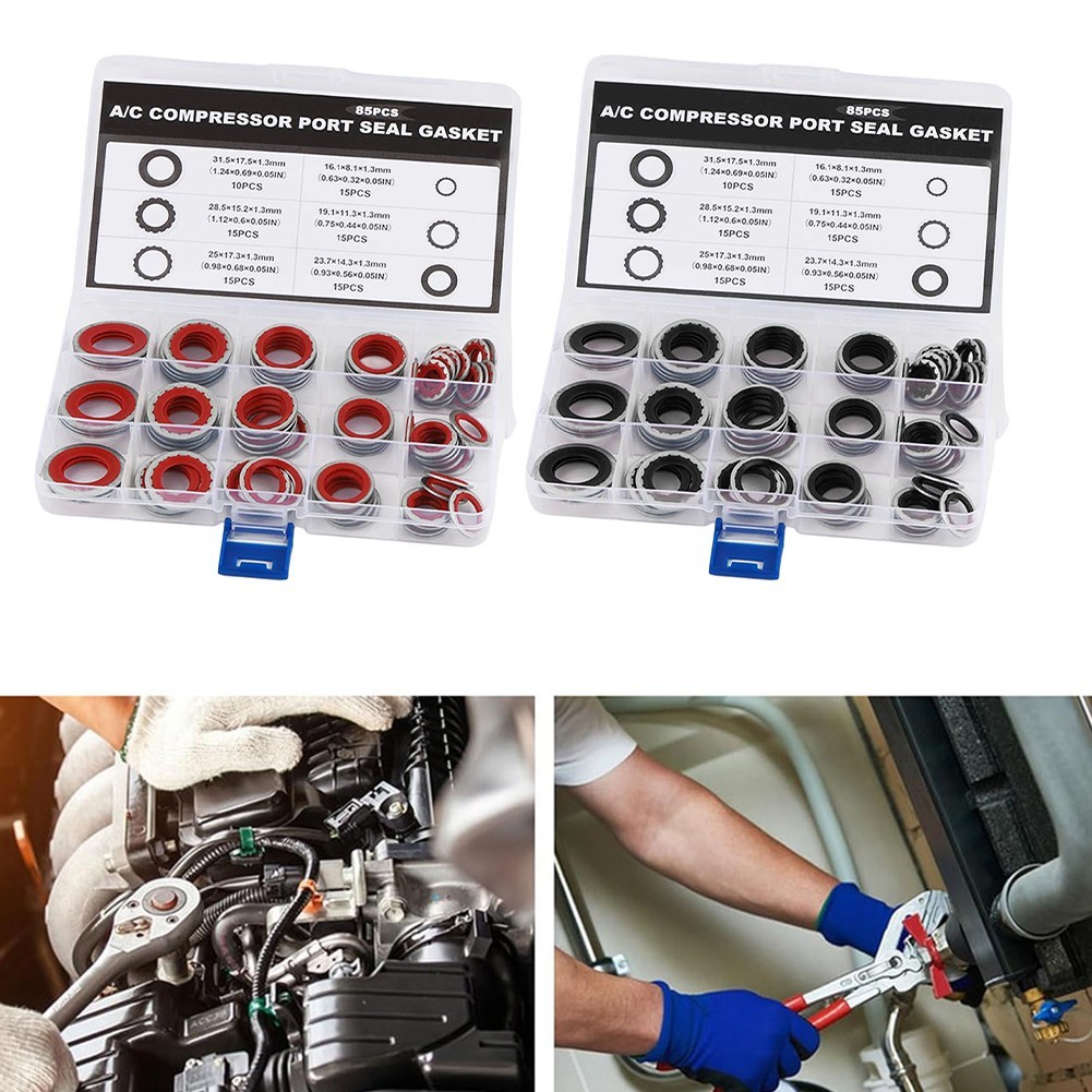 Kit De Arruelas De Vedação De Compressor A/C , 85 Peças , Junta De Porta De Ar Condicionado