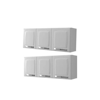 Armário Aéreo Itatiaia Rose 3 Portas Kit com 2 Módulos para Cozinha