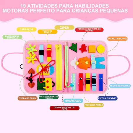 Brinquedos Maleta Sensoriais Básicos De Habilidades De Vida Para Toddlers Busy Board Avaliação da loja - B