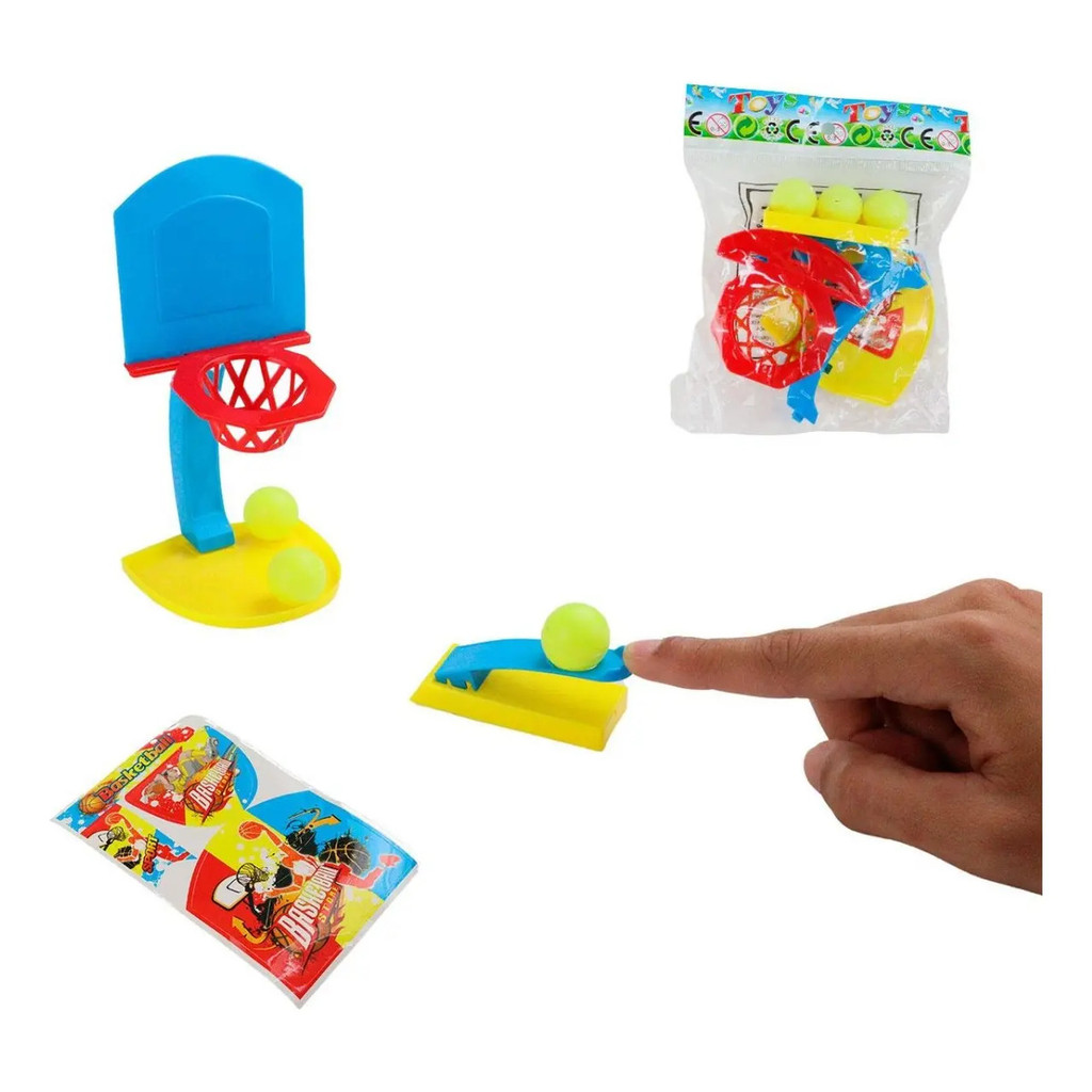 Mini Jogo De Basquete De Mesa Com Lançador 5 Peças 